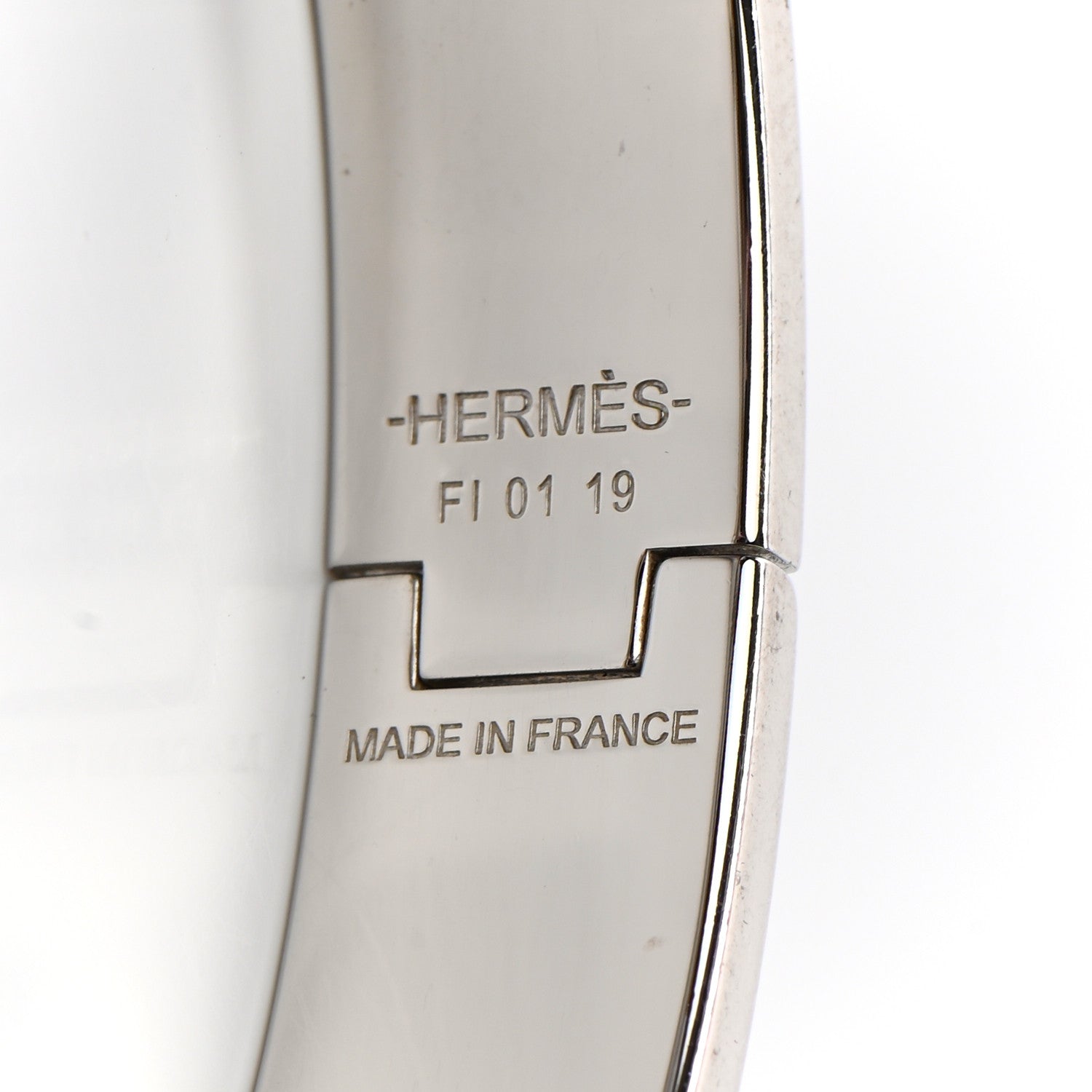 Hermes Enamel Narrow Clic Clac H Bracelet GM White 4 of 5