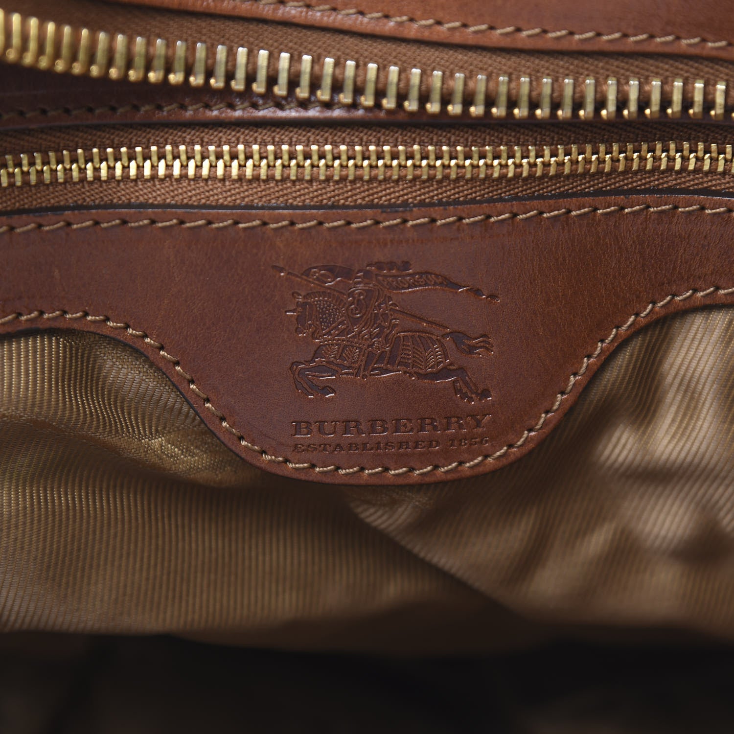 Burberry Calfskin Studded Satchel Brown 6 of 13