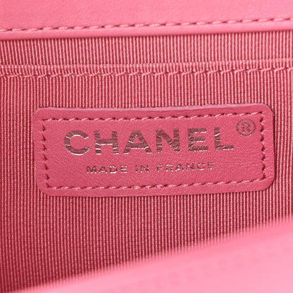 Chanel Calfskin Chevron Quilted Medium Boy Flap Pink 6 of 12