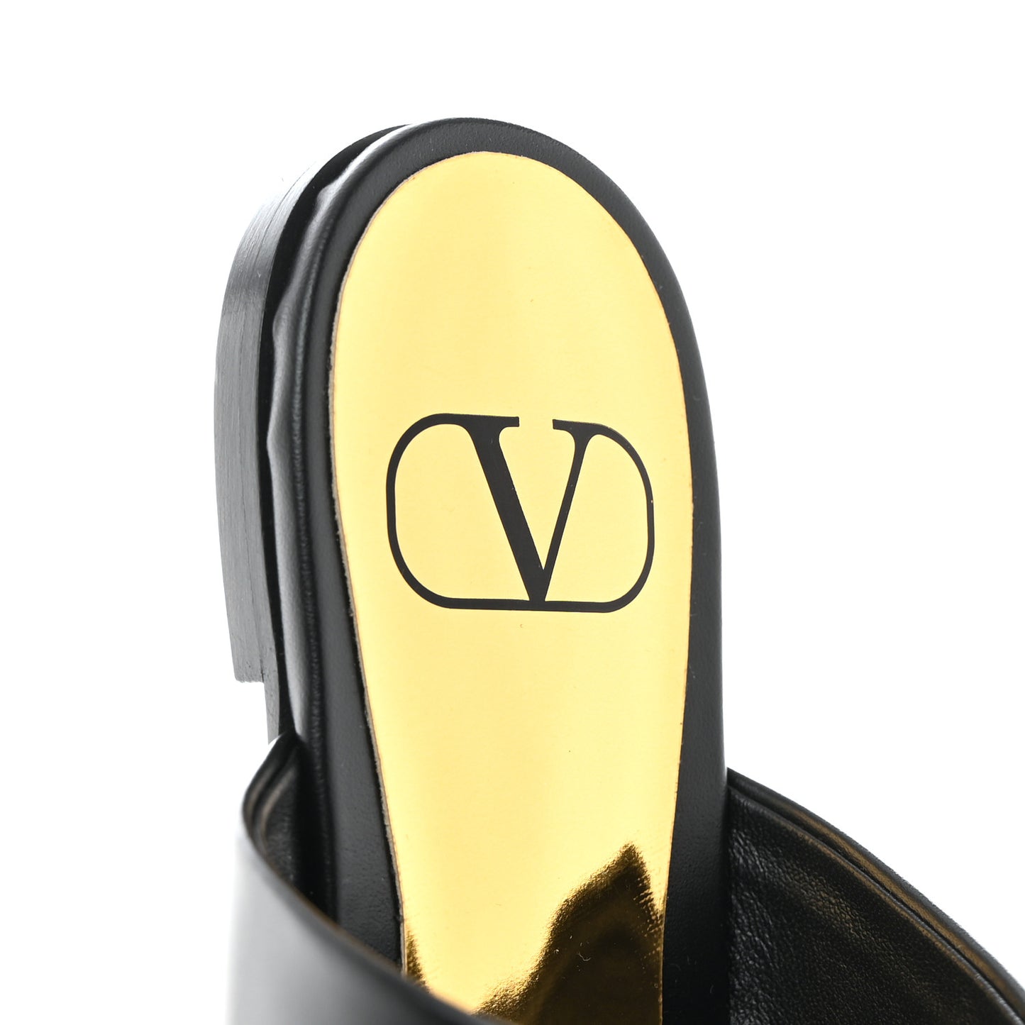 Calfskin One Stud Flat Thong Sandals 36.5 Black