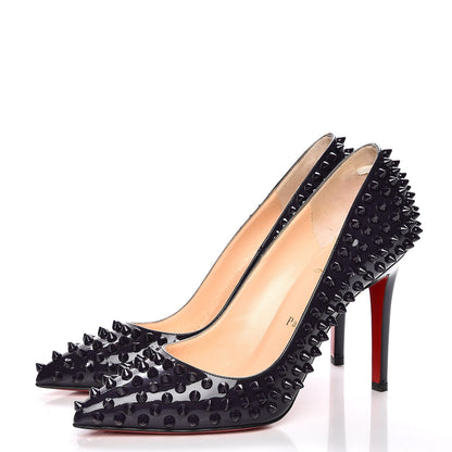 Christian Louboutin Patent Pigalle Spikes 100 Pumps 37.5 Iris 3 of 9