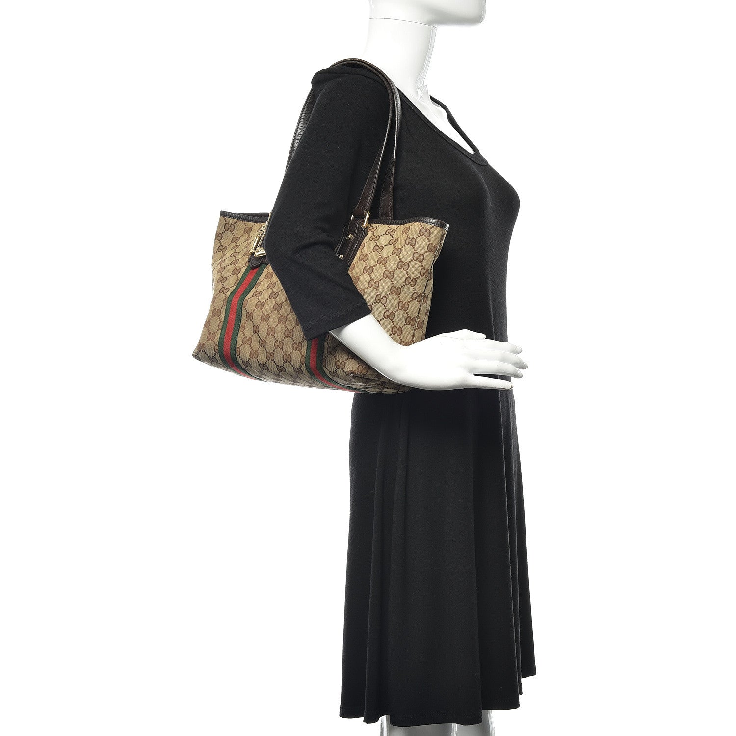 Gucci Monogram Medium Jolicoeur Tote Dark Brown 2 of 13