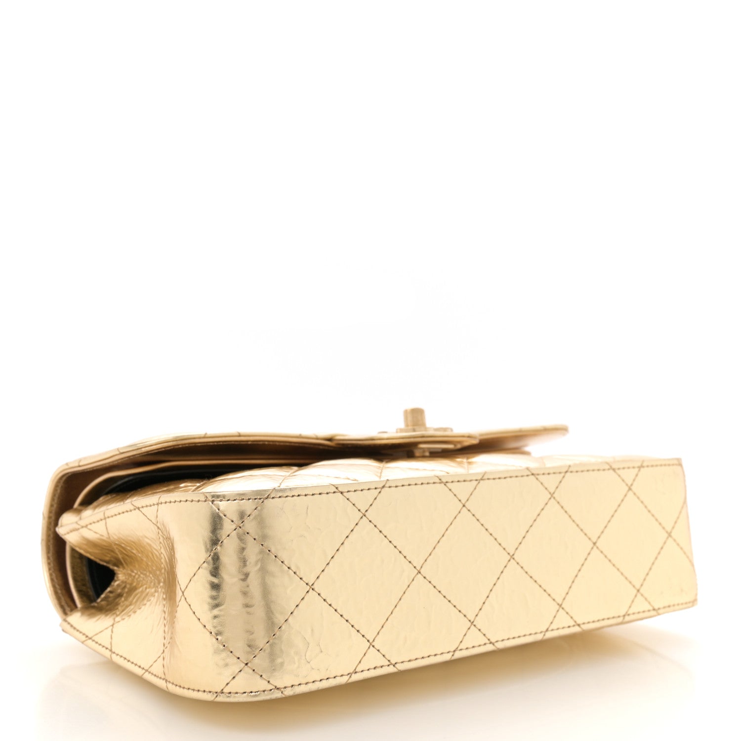 Chanel Hammered Metallic Calfskin Quilted Small Double Flap Gold 4 of 11
