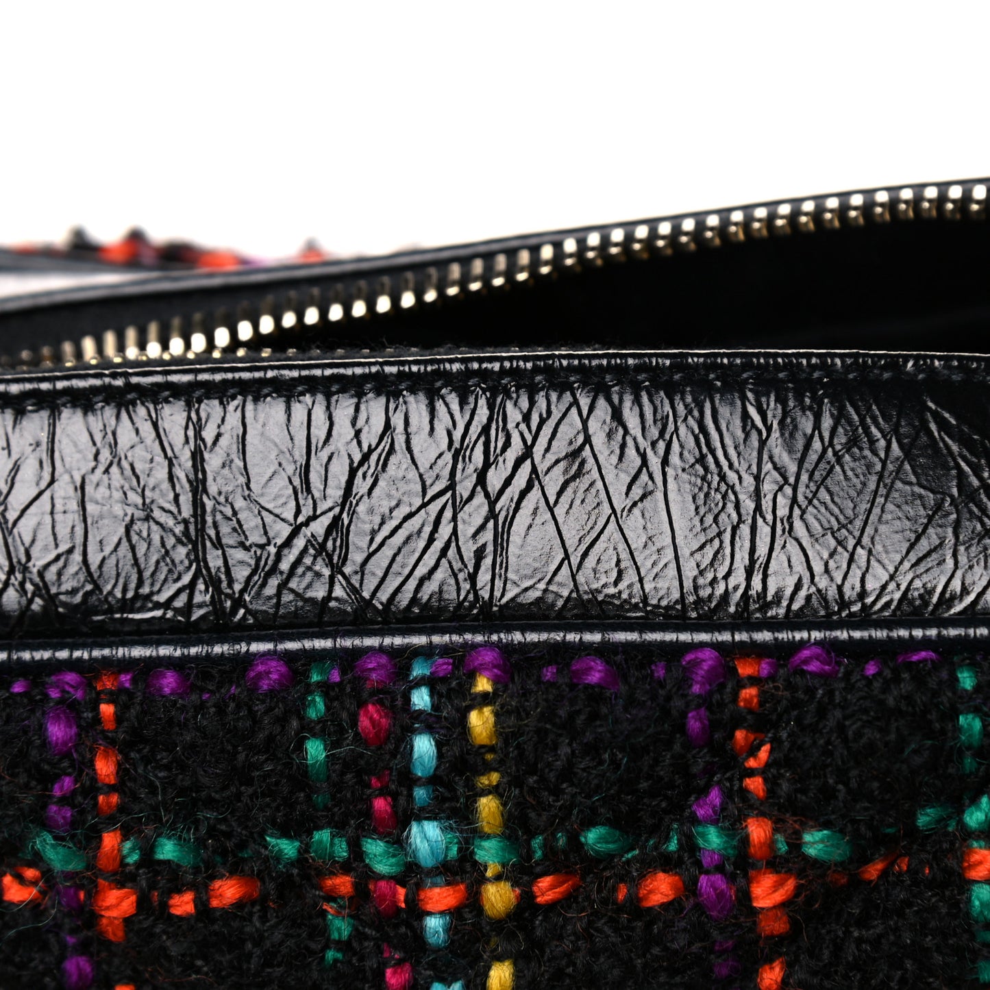 Tweed Calfskin Monogram Lou Camera Bag Black