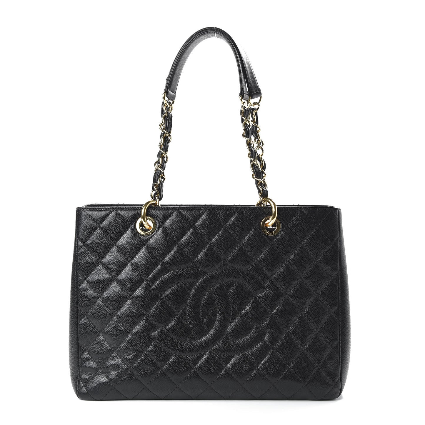 Caviar Quilted Grand Shopping Tote GST Black