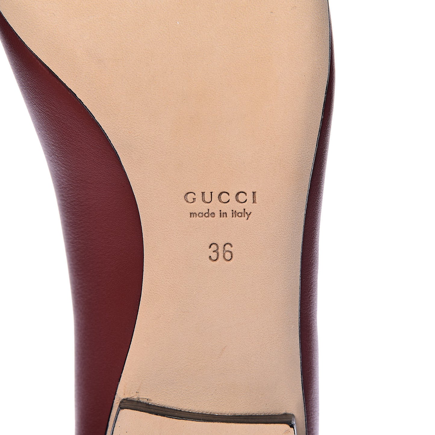 Calfskin Horsebit Ballerina Flats 36 Red