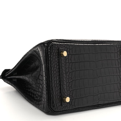 Hermes Matte Alligator Birkin 25 Black 9 of 13