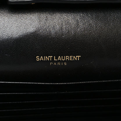 Saint Laurent Lambskin Matelasse Chevron Monogram Sulpice Chain Wallet Black 7 of 13