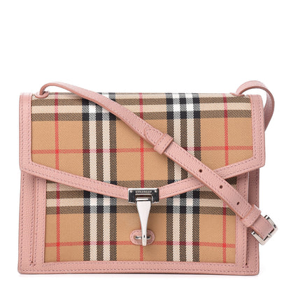 Burberry Grainy Calfskin Vintage Check Small Macken Crossbody Bag Ash Rose 1 of 11