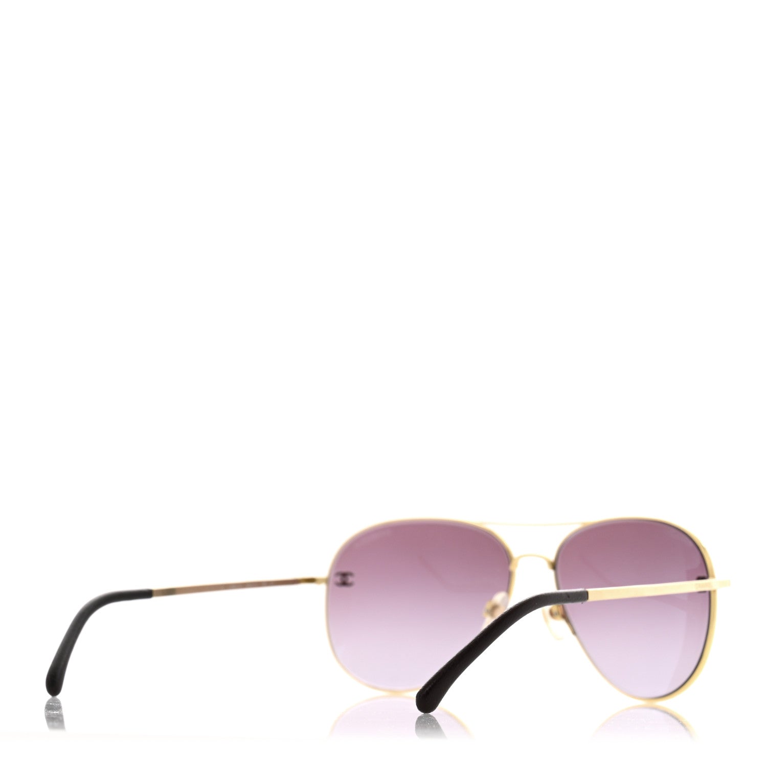Chanel Metal Aviator CC Sunglasses 4189-T-Q Purple 3 of 7