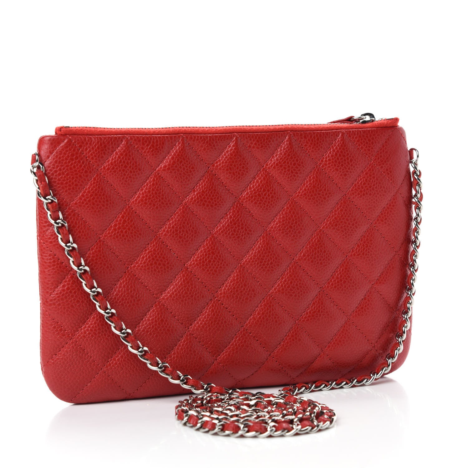 Chanel Caviar Quilted Daily Zip Crossbody Bag Red 3 of 13