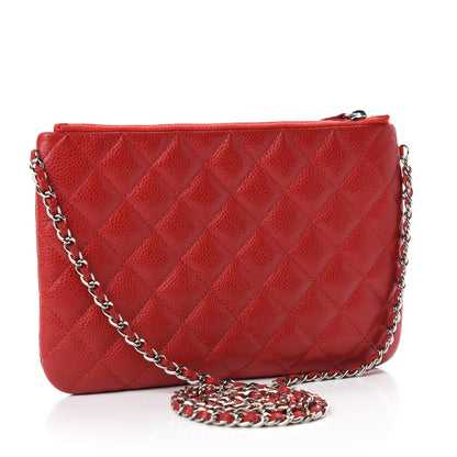 Chanel Caviar Quilted Daily Zip Crossbody Bag Red 3 of 13