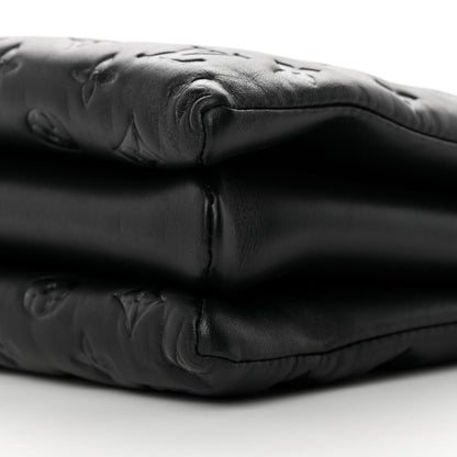 Louis Vuitton Lambskin Embossed Monogram Coussin MM Black 11 of 19