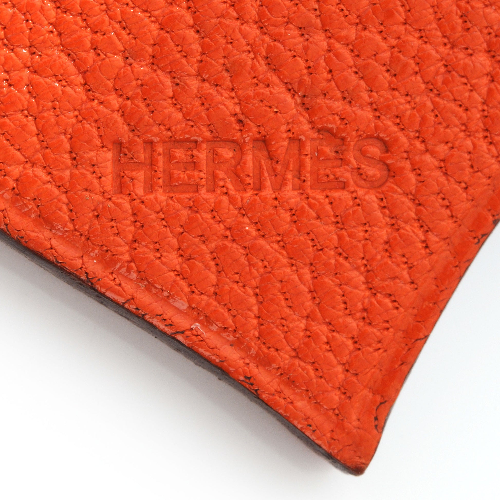 Hermes Chevre Chaine D'Amour Heart Key Chain Rouge Vif Orange 4 of 5