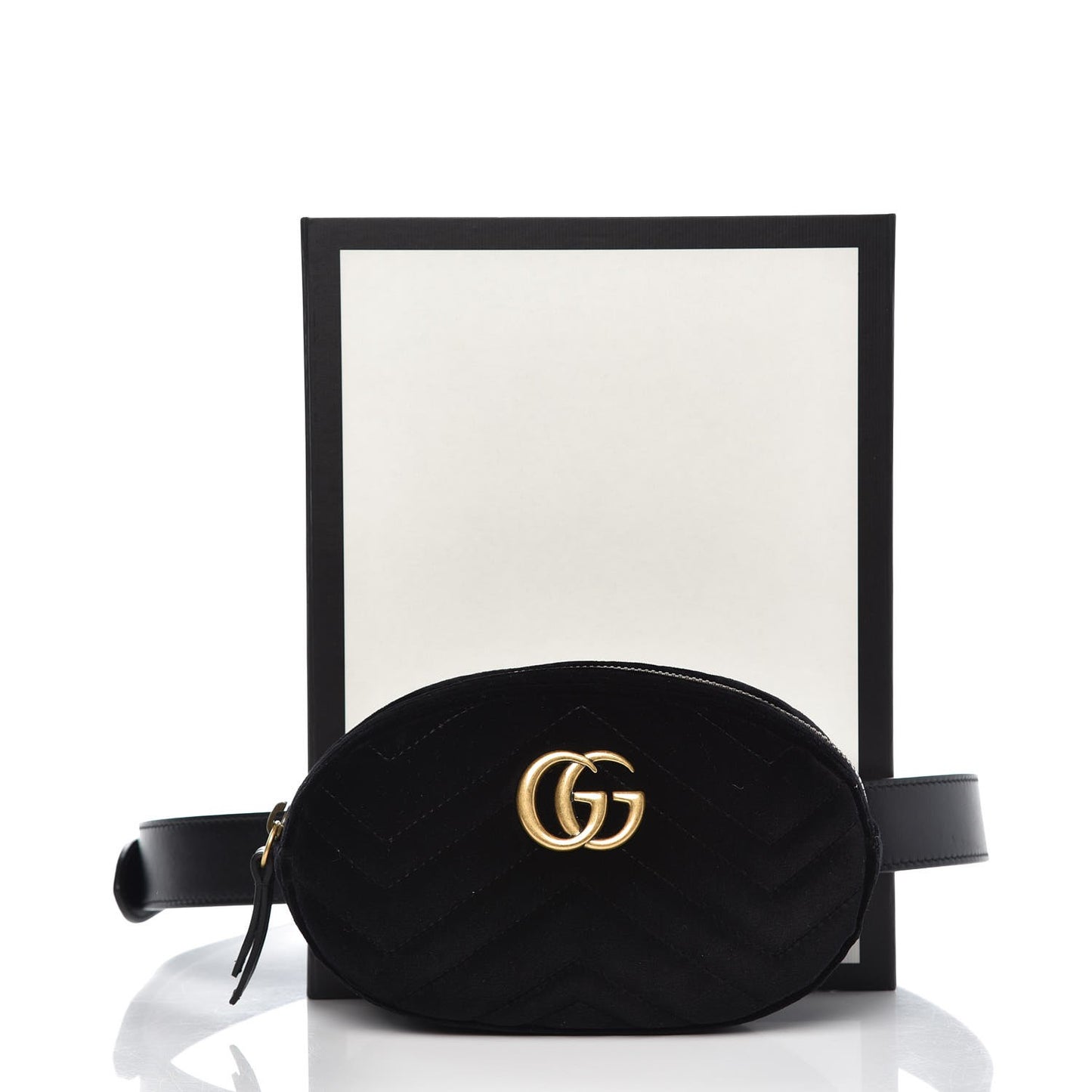 Velvet Matelasse GG Marmont Belt Bag 95 38 Black