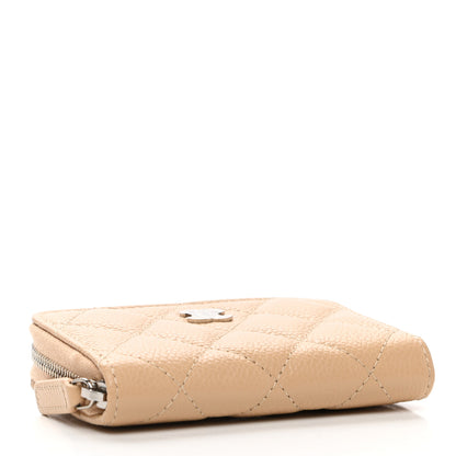 Chanel Caviar Quilted Zip Around Coin Purse Beige 4 of 8