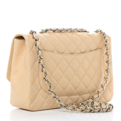 Chanel Caviar Quilted Jumbo Single Flap Beige Clair 3 of 12