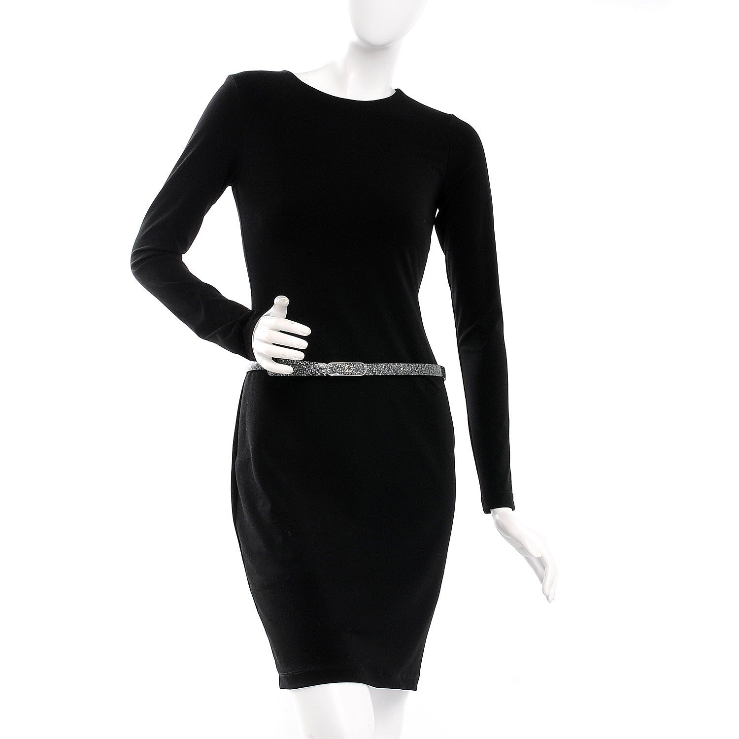 Chanel Glitter Calfskin CC Logo Skinny Belt 80 32 Black 2 of 8