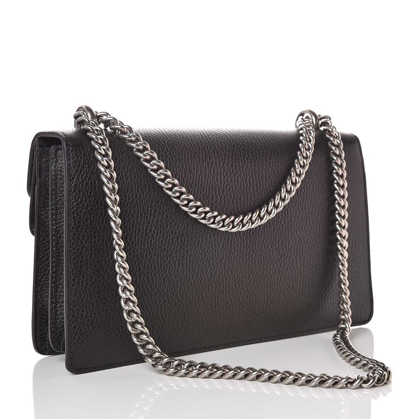 Pebbled Calfskin Small Dionysus Shoulder Bag Black