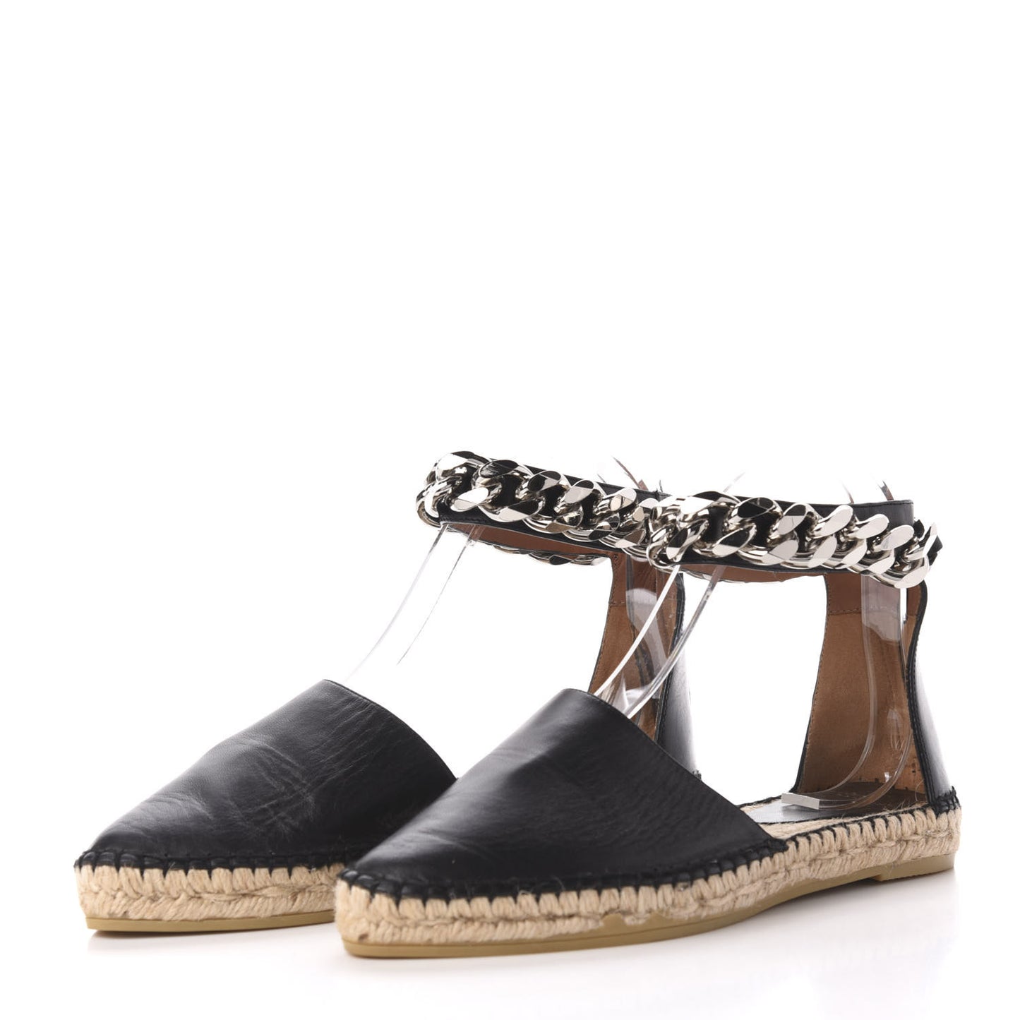 Lambskin Ankle Chain Maremma Espadrilles 38 Black