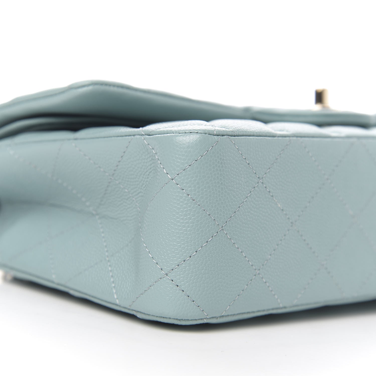 Chanel Caviar Quilted Medium Double Flap Light Blue 7 of 10