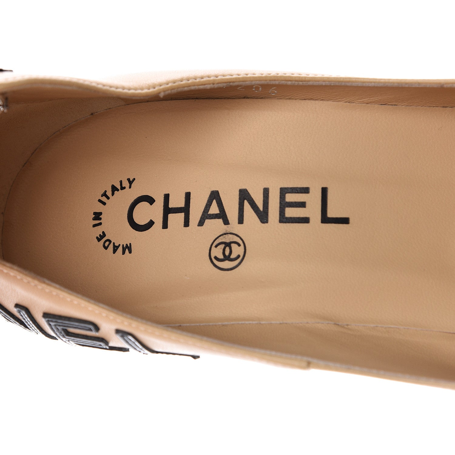 Chanel Lambskin Escarpins Cap Toe Pumps 38 Beige Black 7 of 11