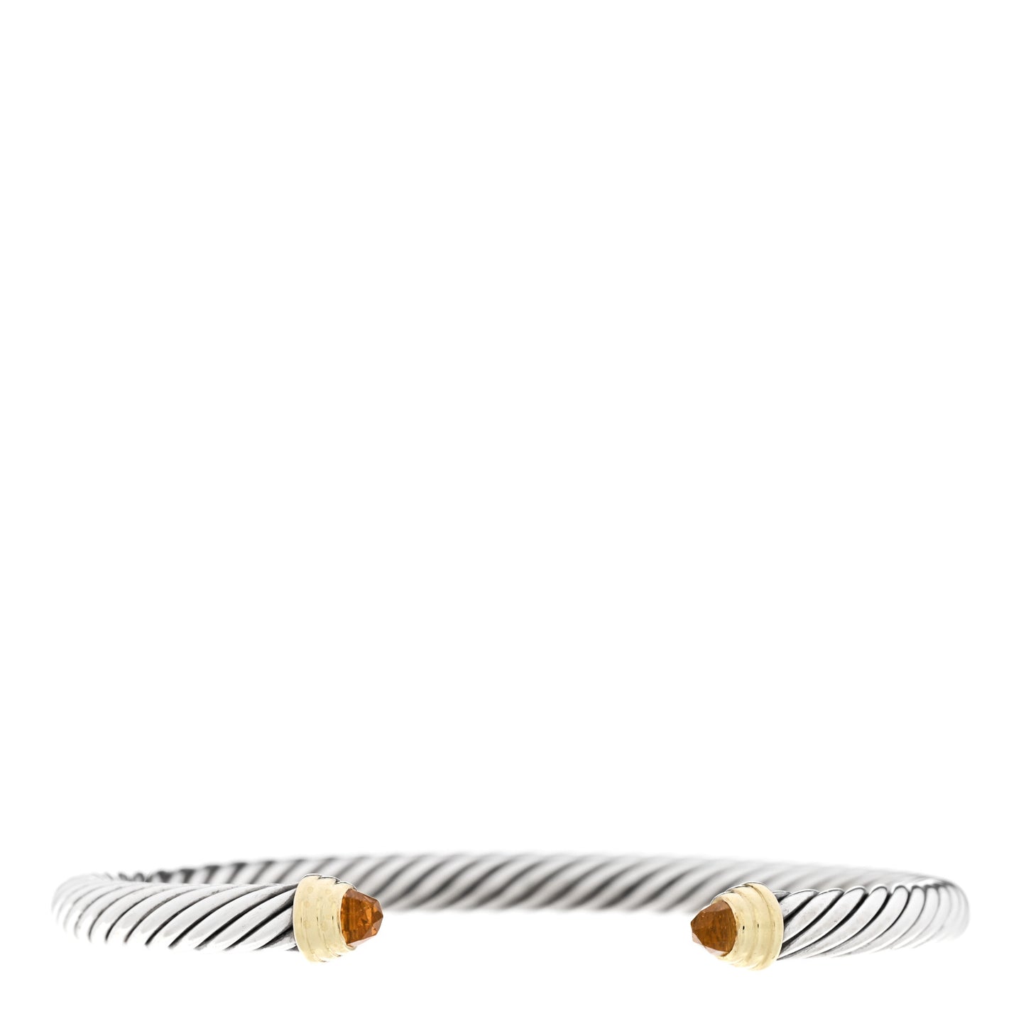 Sterling Silver 14K Yellow Gold Citrine 5mm Cable Classics Petite Color Bracelet