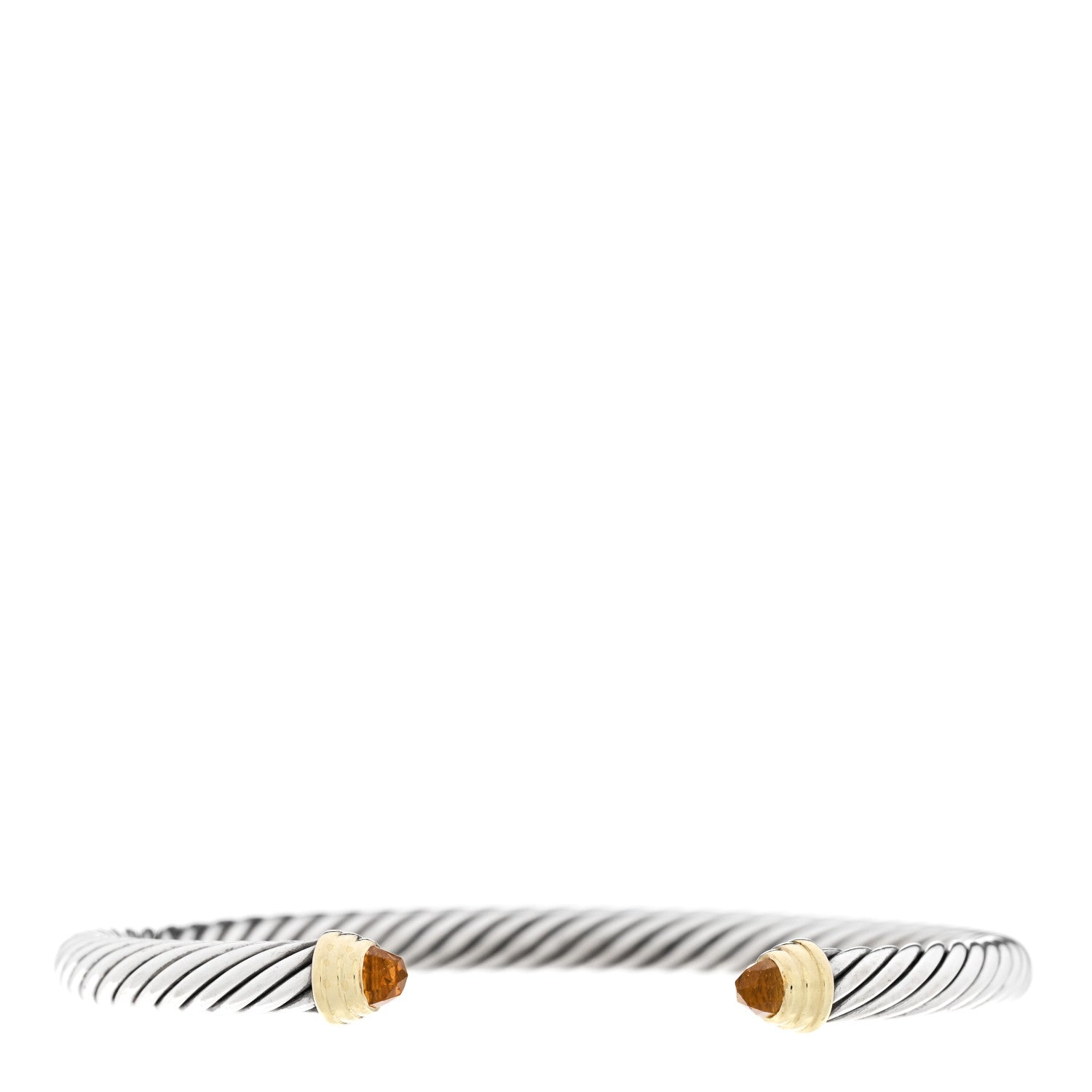 David Yurman Sterling Silver 14K Yellow Gold Citrine 5mm Cable Classics Petite Color Bracelet 1 of 3