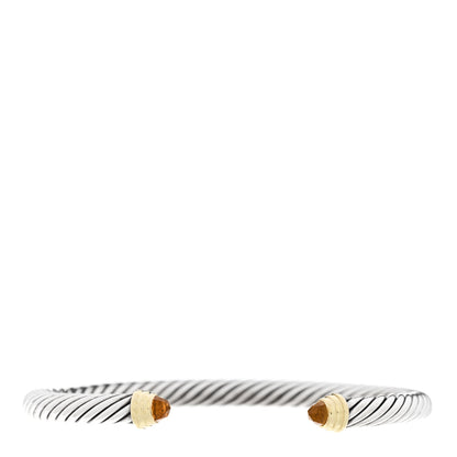 David Yurman Sterling Silver 14K Yellow Gold Citrine 5mm Cable Classics Petite Color Bracelet 1 of 3