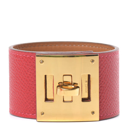 Hermes Epsom Kelly Dog Bracelet Rouge Casaque 1 of 6