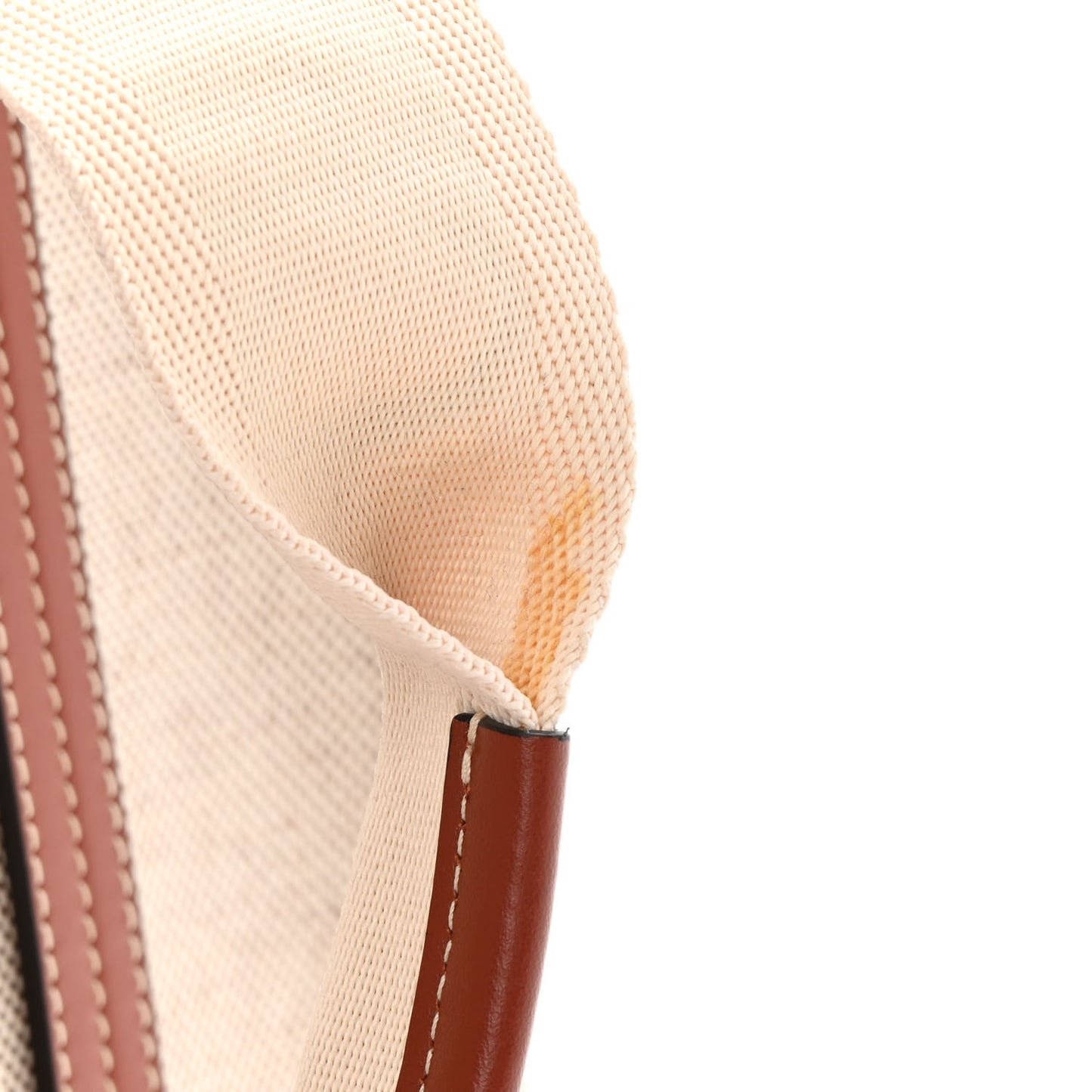 Cotton Calfskin Medium Woody Ribbon Tote White Brown