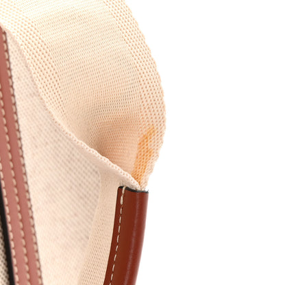 Chloe Cotton Calfskin Medium Woody Ribbon Tote White Brown 11 of 12