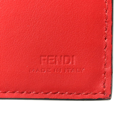 Fendi Vitello Century Monster Eyes Inlay Bi-Fold Wallet Black Giallo Rosso 5 of 6