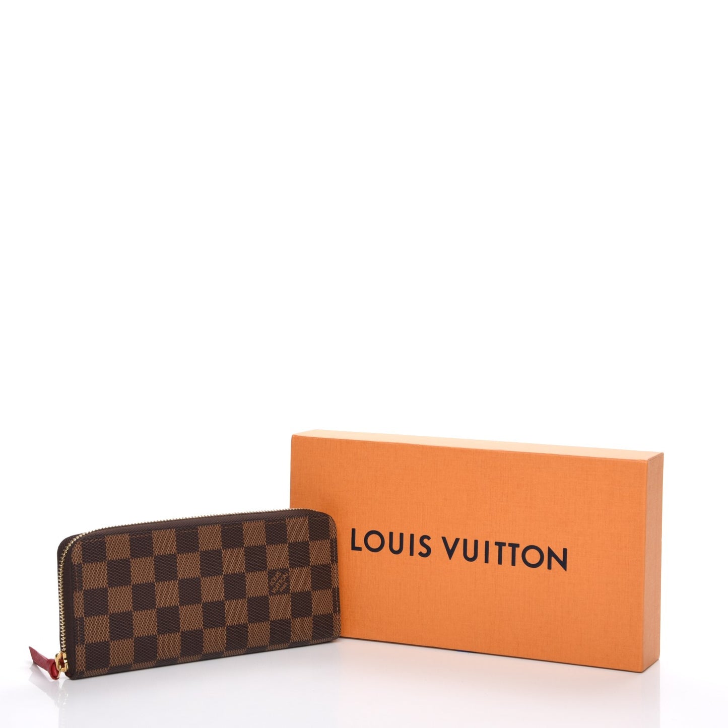 Damier Ebene Clemence Wallet Cherry