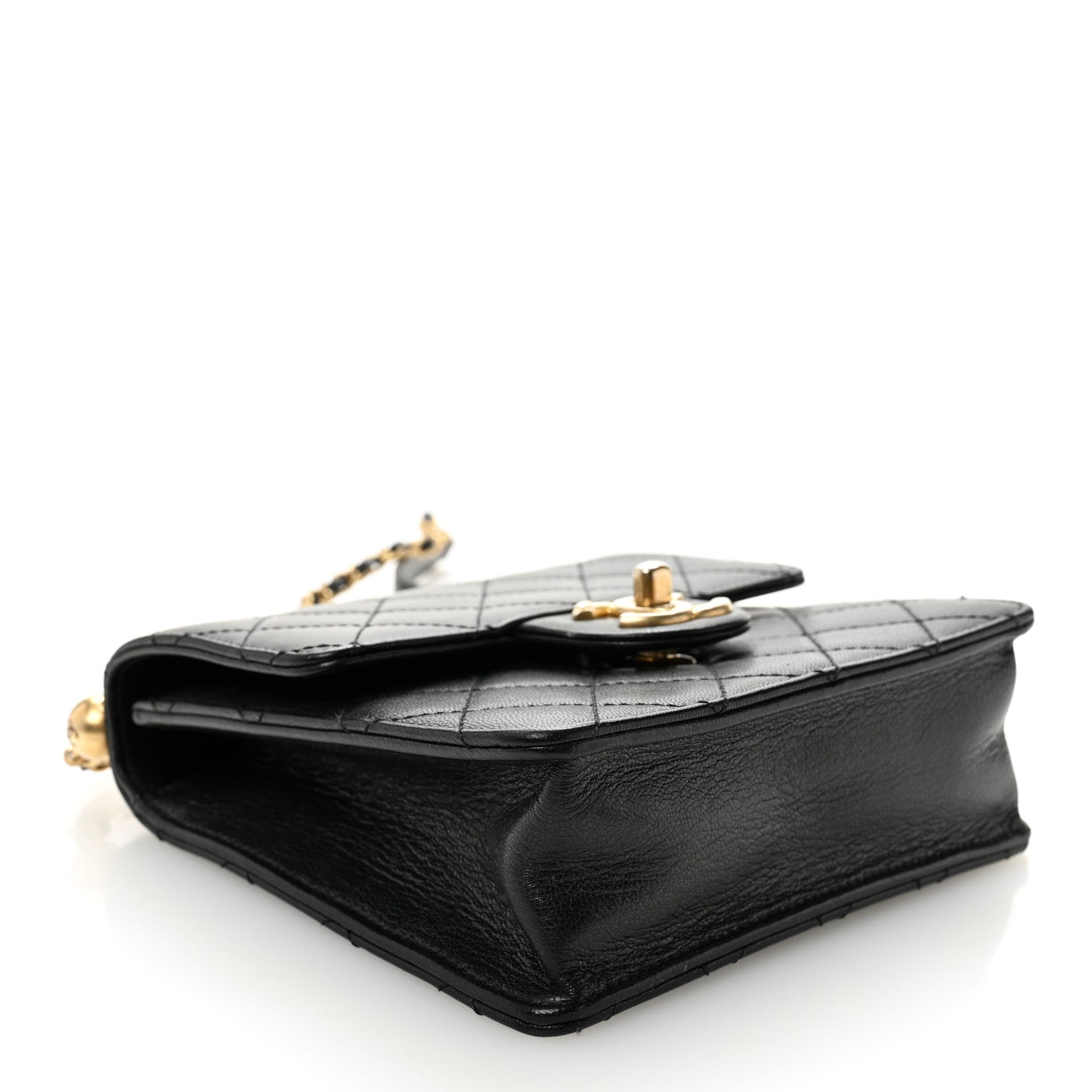 Chanel Goatskin Quilted Chic Pearls Flap Black 4 of 12