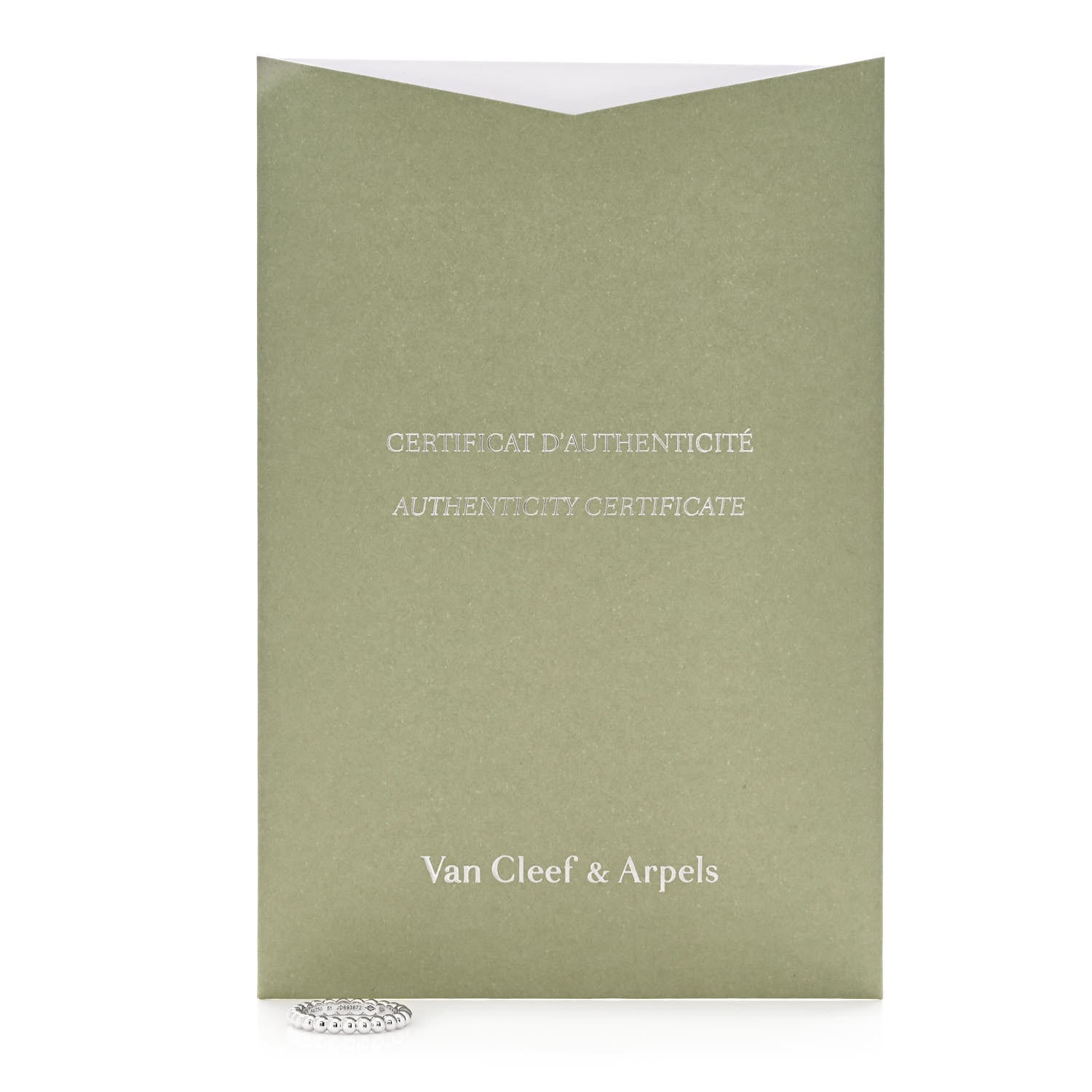 Van Cleef & Arpels 18K White Gold Medium Perlee Ring 51 5.75 5 of 5