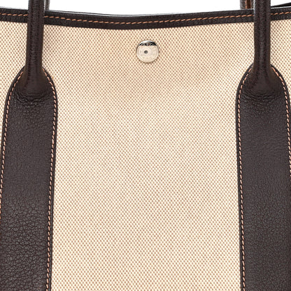 Hermes Buffle Skipper Toile Garden Party 36 MM Tote Marron Fonce 8 of 15