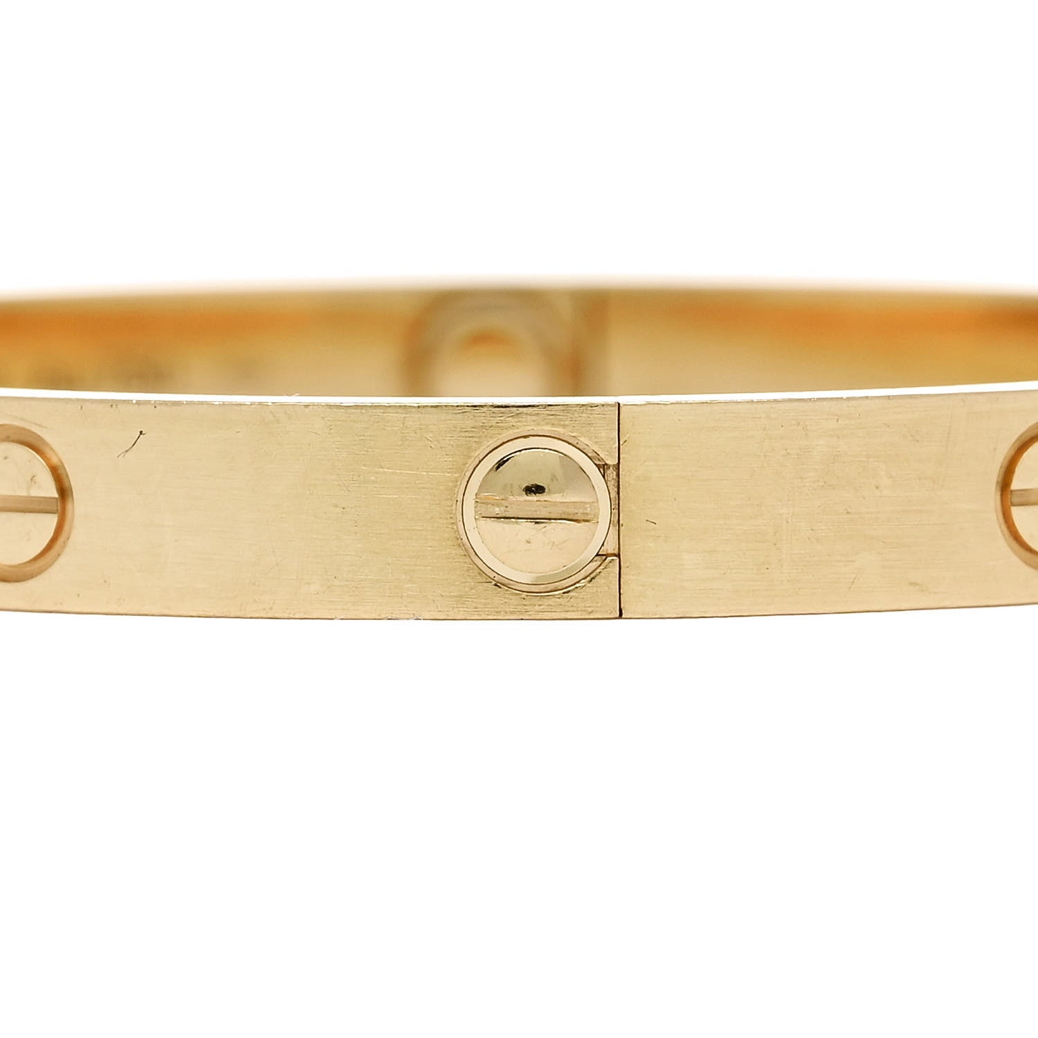 Cartier 18K Yellow Gold Brushed Finish LOVE Bracelet 18 5 of 9