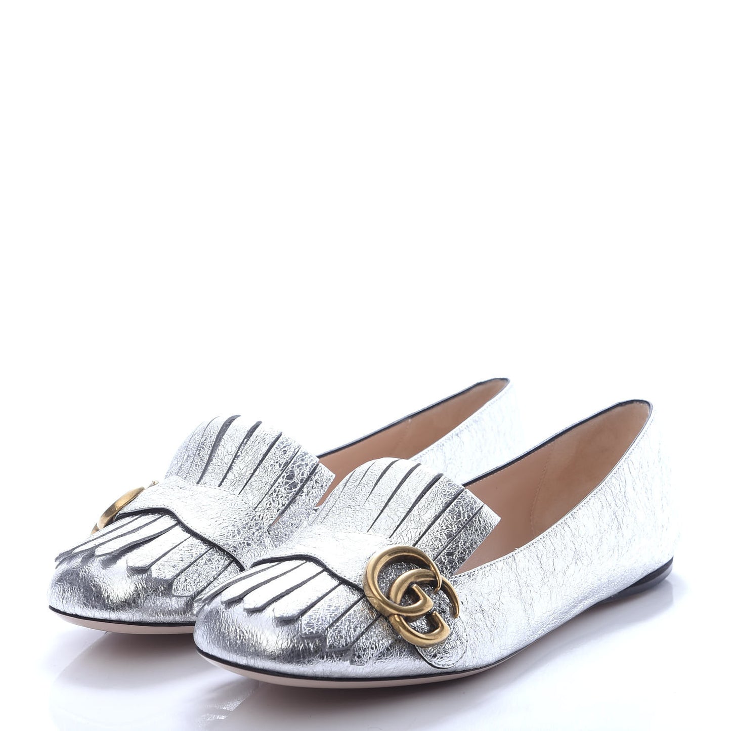 Galassia GG Marmont Fringe Flats 38 Argento
