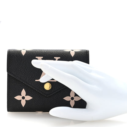 Louis Vuitton Empreinte Monogram Giant Victorine Wallet Black Beige 2 of 7