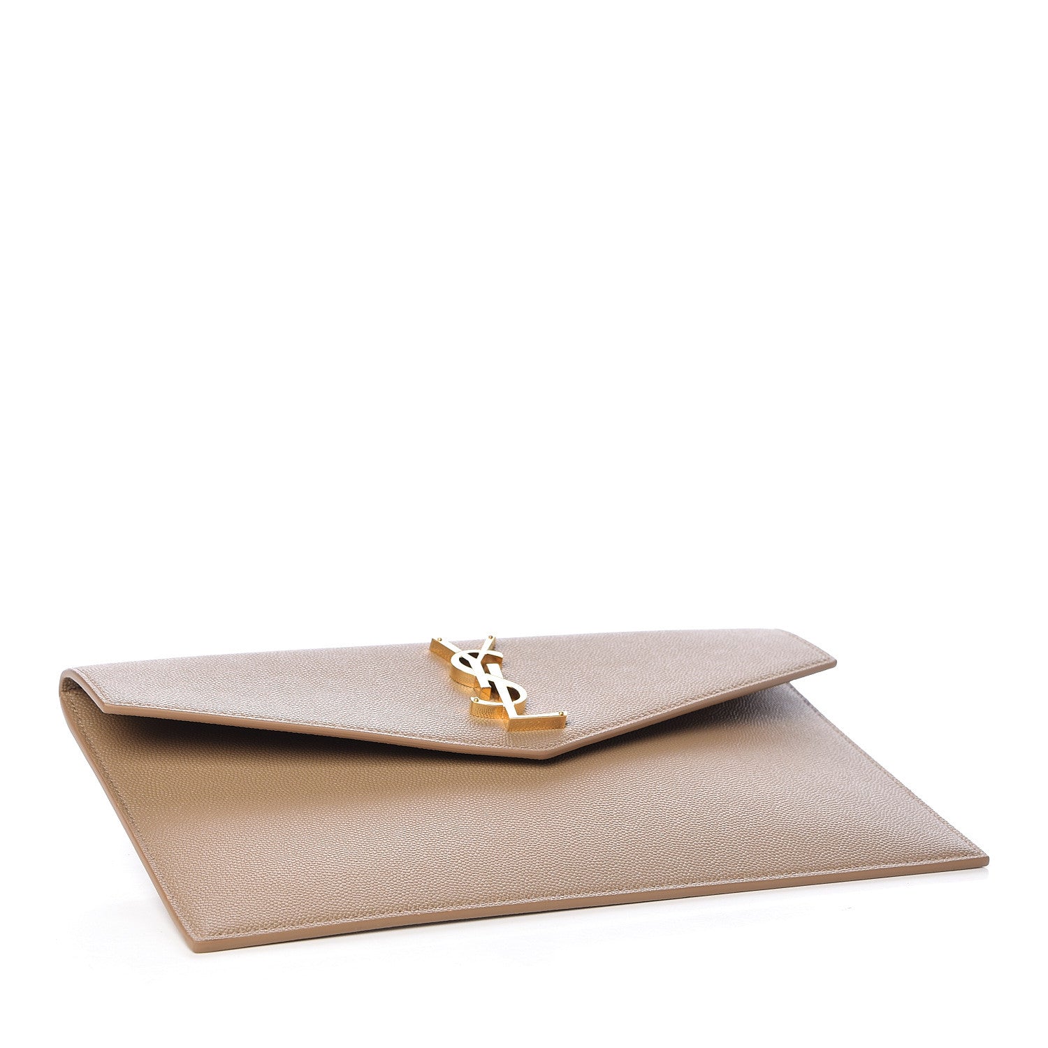Saint Laurent Grain De Poudre Uptown Pouch Dark Latte 4 of 8