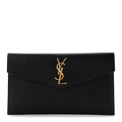 Saint Laurent Grain De Poudre Uptown Pouch Black 1 of 8