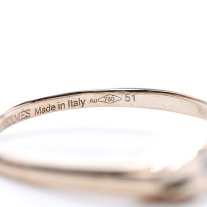 Hermes 18K Rose Gold Diamond TPM Galop Ring 51 5.75 6 of 9
