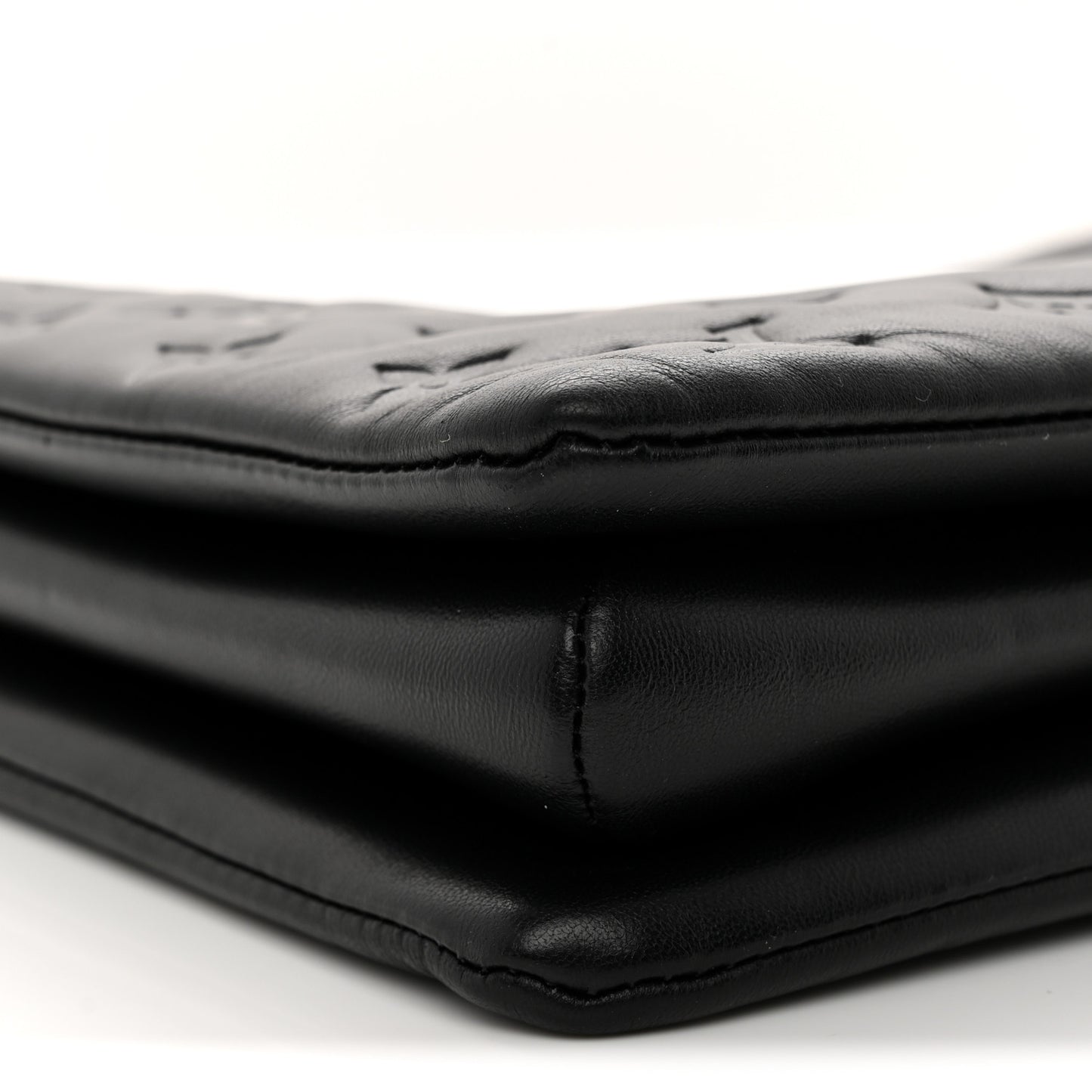 Lambskin Embossed Monogram Coussin MM Black