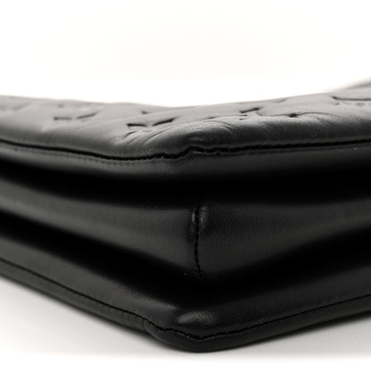 Louis Vuitton Lambskin Embossed Monogram Coussin MM Black 8 of 9
