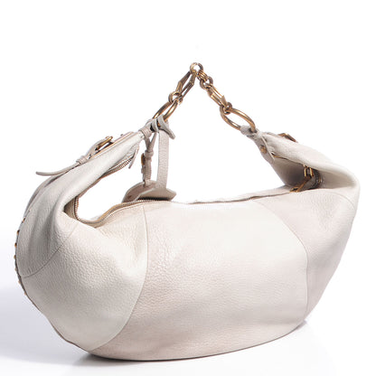 Prada Deerskin Tamponato Hobo White 3 of 11