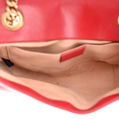 Gucci Calfskin Matelasse Mini GG Marmont Shoulder Bag Hibiscus Red 5 of 14