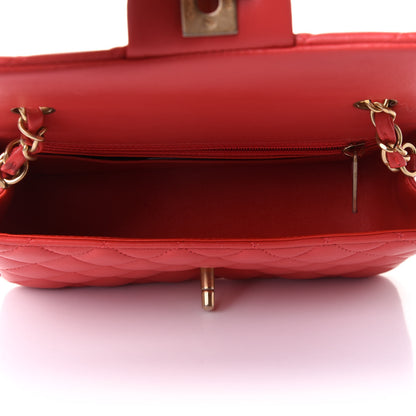 Chanel Lambskin Quilted Mini Rectangular Flap Red 5 of 13
