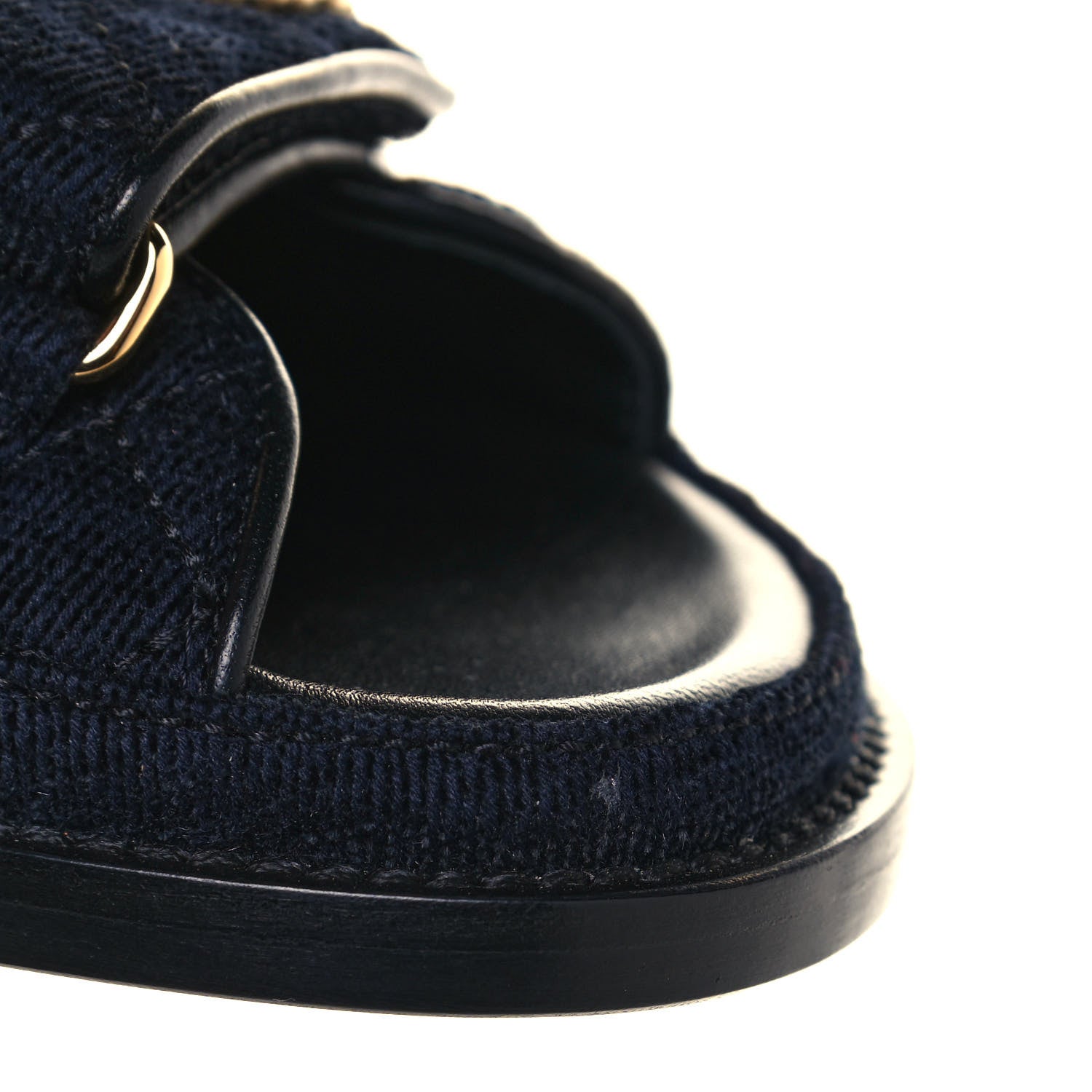 Chanel Denim Quilted Dad Sandals 37 Blue 9 of 10