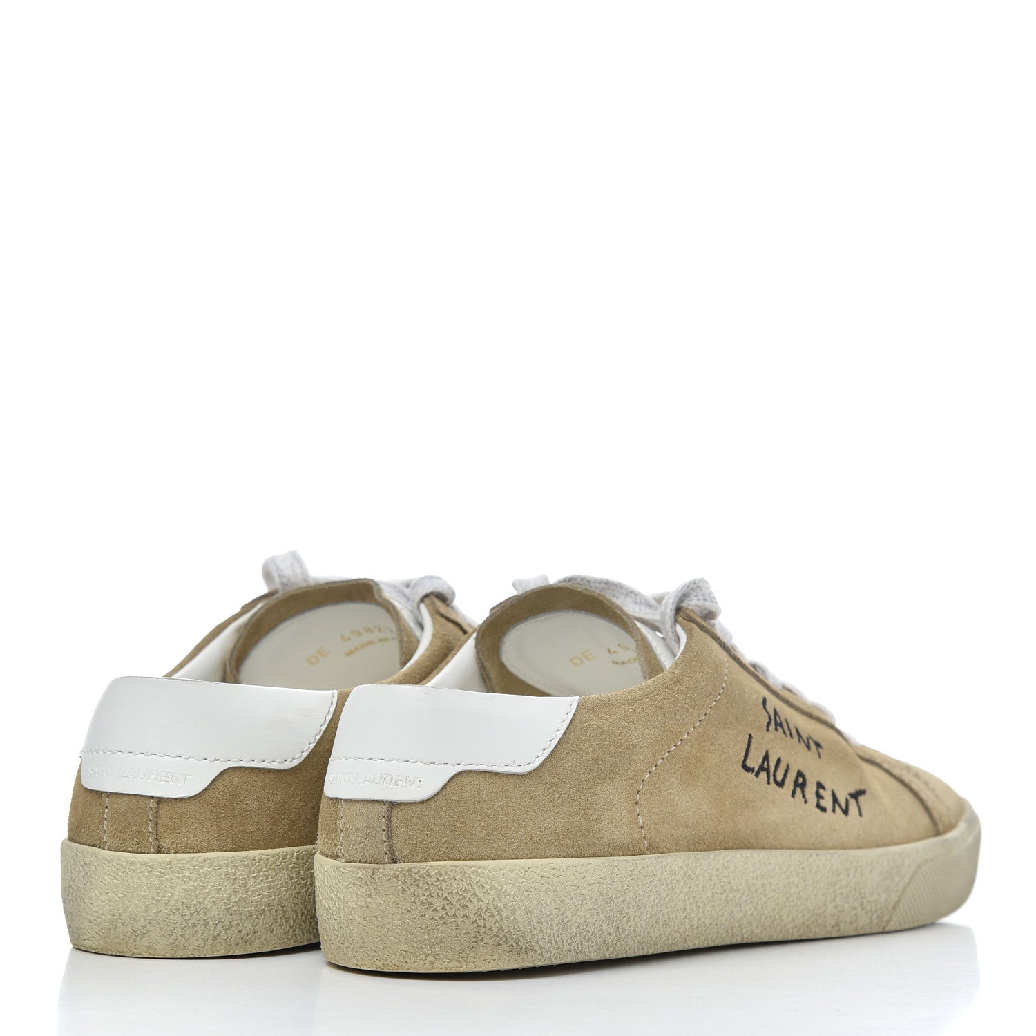 Saint Laurent Distressed Suede Womens Court Classic Sneakers 38 Desert 4 of 22